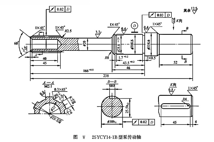 25YCY14-1B 型泵傳動軸